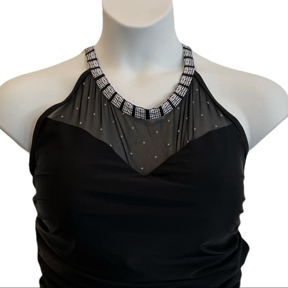 Black one-piece Swimsuit with mesh trim. New with tags size 24W - Picture 2 of 7